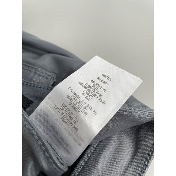 GRAVER Susan Graver Regular Coated Stretch Woven Ankle Pants 10 Dark Pewter NEW - Picture 6 of 7